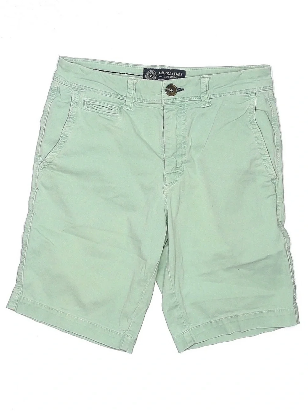 AEO American Eagle Outfitters Mint Green Flat Front Active Flex Shorts Slim Fit